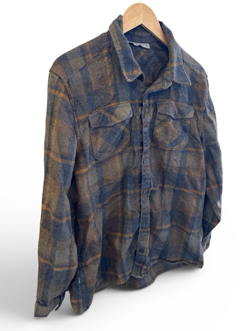 Icebreaker Blue Brown Plaid Lightweight Shirt Mens Size XL